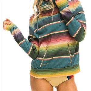 Serape Ninja Pullover Hoodie- Blue